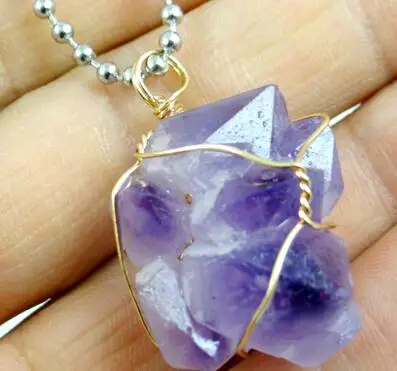 Подвеска неправильной формы из камень кварц Кристалл натуральной руды