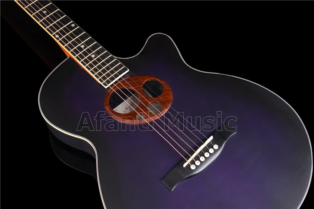 Лидер продаж! Музыкальная Акустическая гитара Afanti Super Round Back/из углеродного