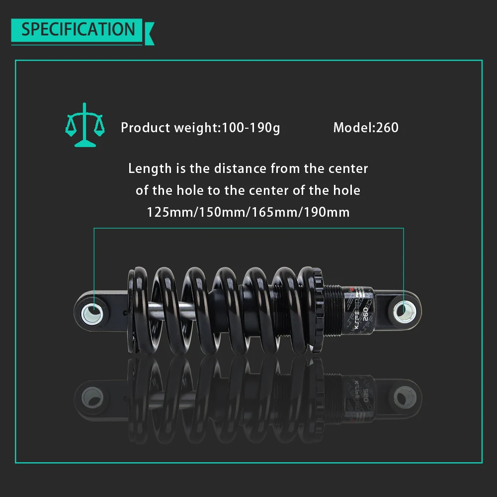 Задний амортизатор для велосипеда 165/190 мм/Модернизированный литиевый