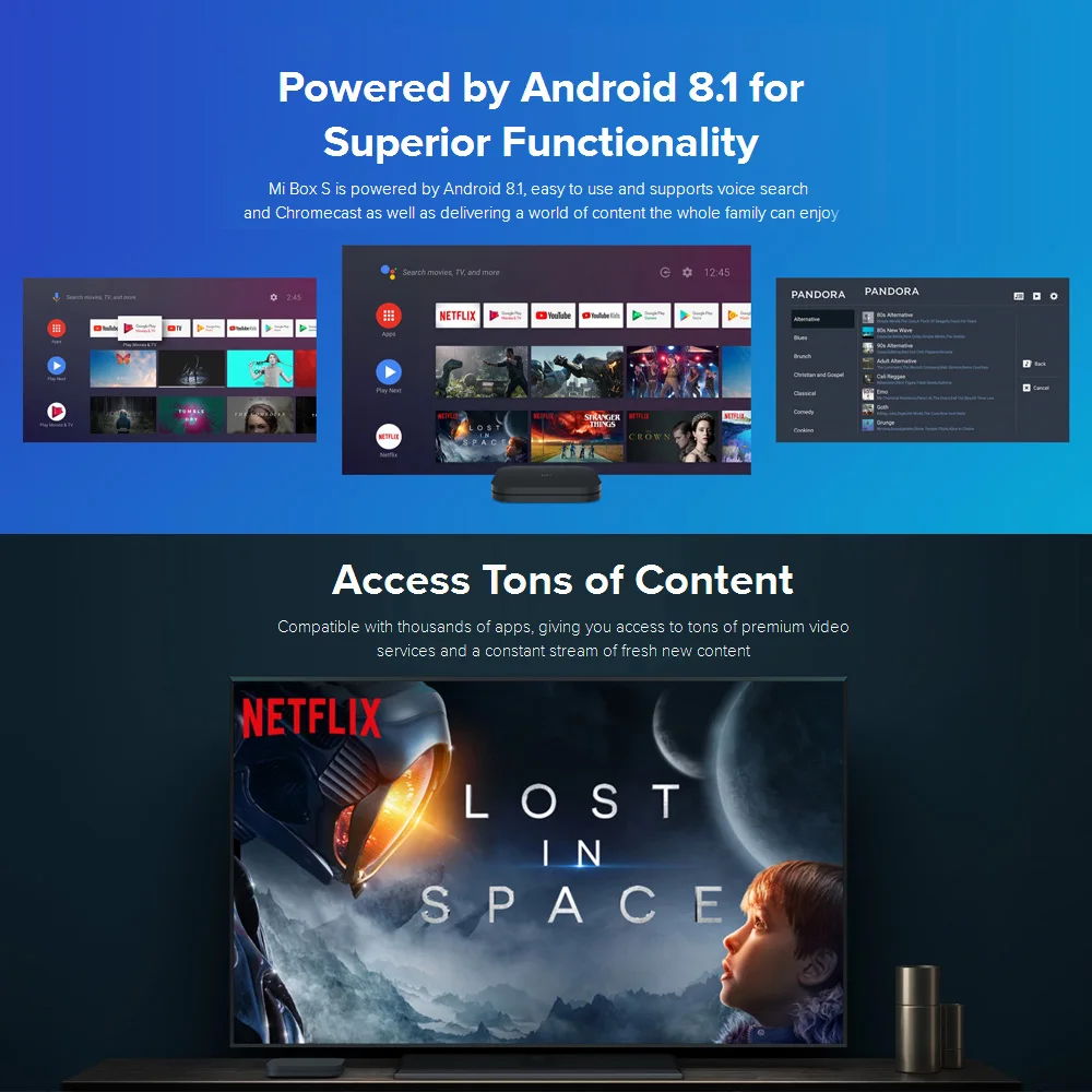 Глобальная версия Xiaomi mi Box S 4K HDR Android tv Box четырехъядерный 2 ГБ DDR3 8 Гб WiFi Google Assistant Smart медиаплеер mi Box S