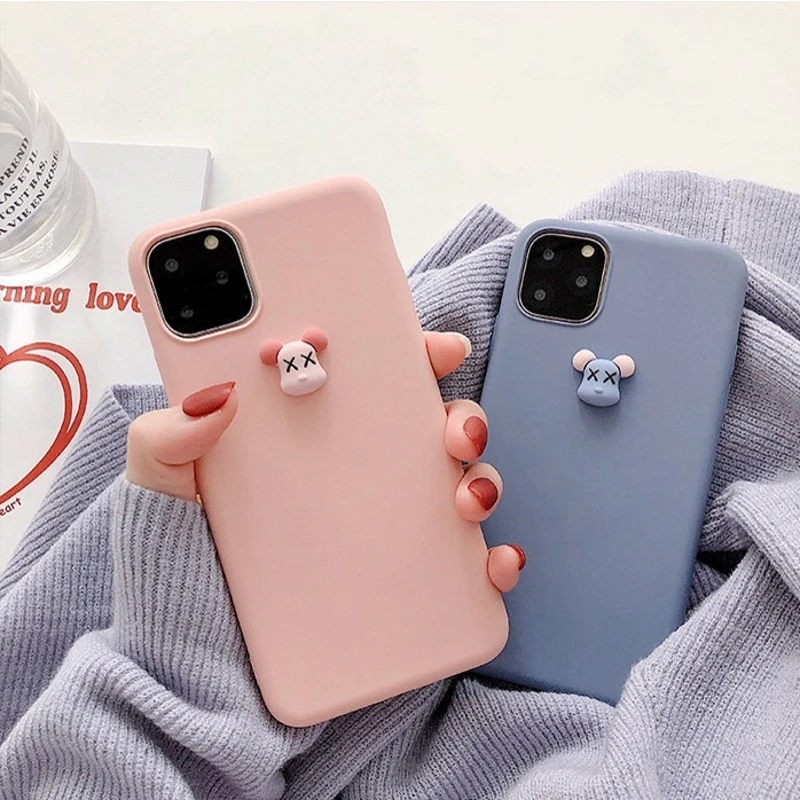 Милый силиконовый 3D чехол с мультяшным сердитым медведем для iphone X XR XS 11 Pro MAX 6S 7 8