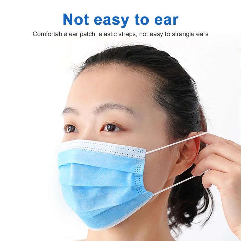 20 шт одноразовые маски для лица 3-слойные противопылевые ушные защитные рта