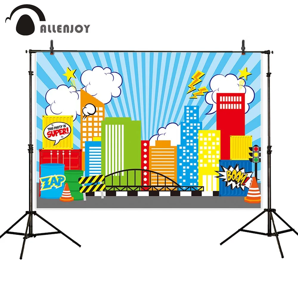 Фон для фотосъемки с изображением супергероев на день рождения|Фон фотосъёмки| |