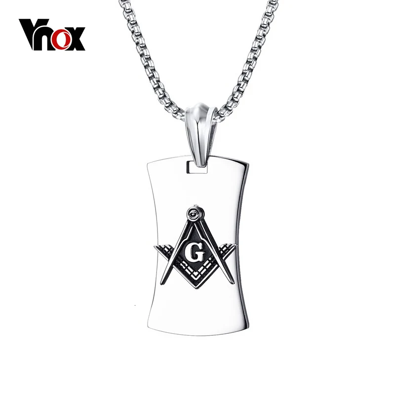 Vnox масонских Ожерелья и подвески для Для мужчин Jewelry Нержавеющая сталь Панк