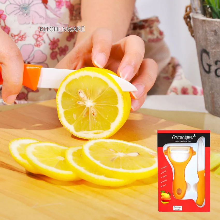 

Set of 2pcs Ceramic Knife Zirconia Fruit Peeler Kitchen Paring Knife Fruit And Vegetable Peeler utility knife kitchen tools