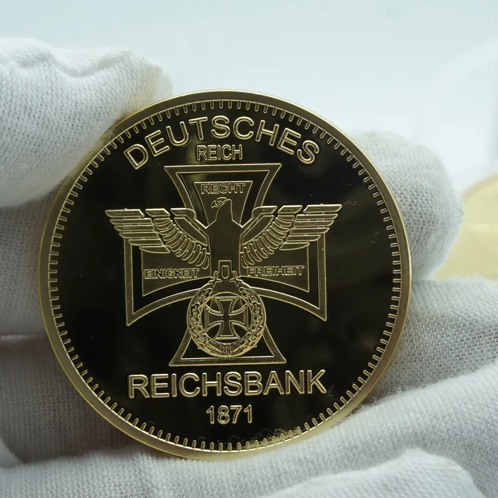

5Pcs/Lots German Mint 1 Troy Ounce Coins 1871 Deutsche Reichsbank Gold Germany Bullion Bar Replica Coins Collection