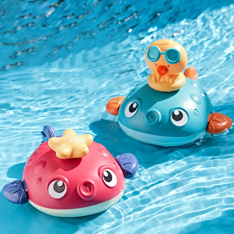

Baby Bathing Floating Toy Set Kids Animals Duck Pufferfish Water Spray Sprinkler Bathroom Shower Children Kids Bath Toys