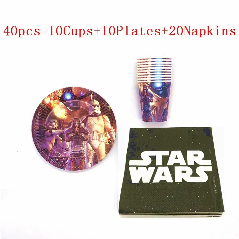Hot Star Wars Children's Theme Birthday Party Arrangement Decorative Paper Cups Plates Napkins Disposable Party Supplies Set