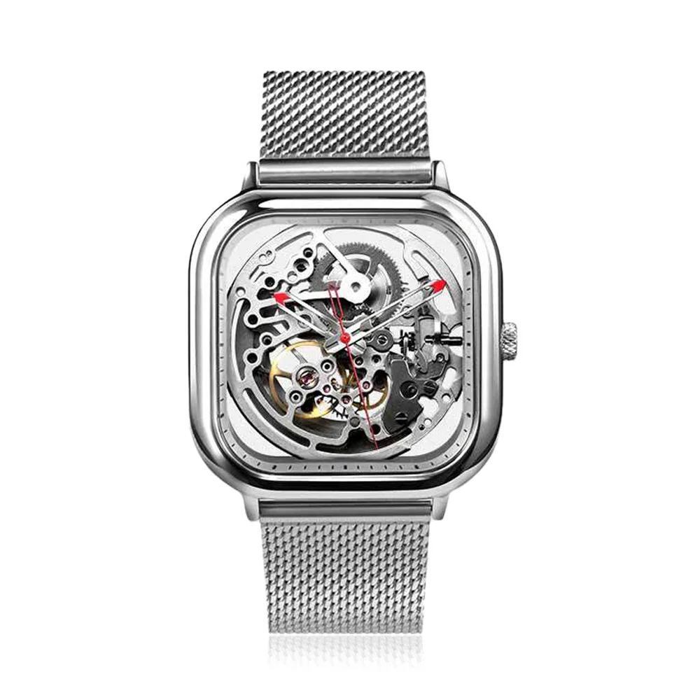CIGA дизайн полые автоматические механические часы сетка их нержавеющей стали