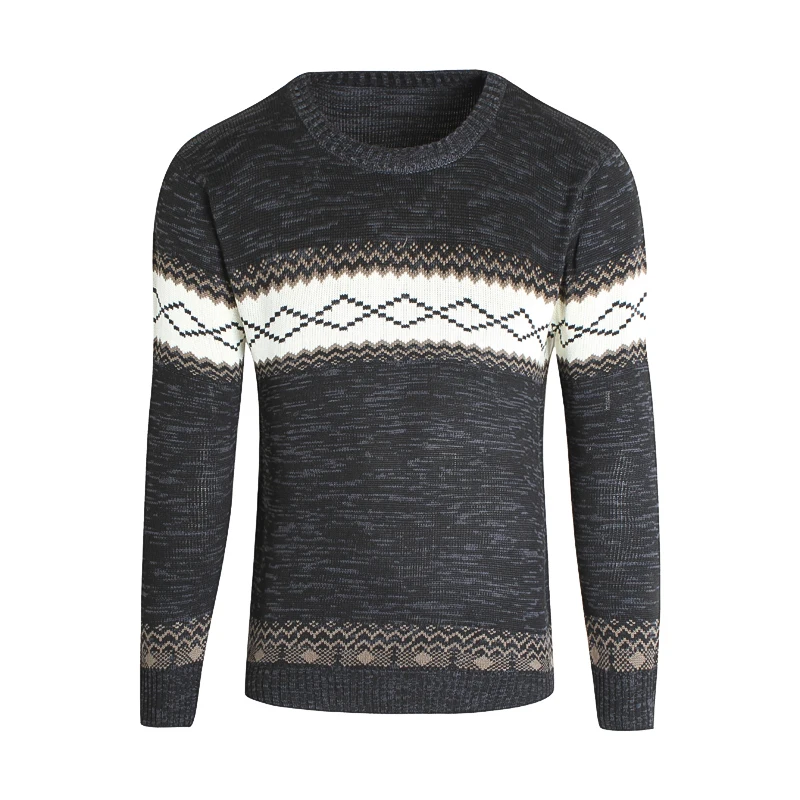 

Мужской свитер в полоску, с круглым вырезом