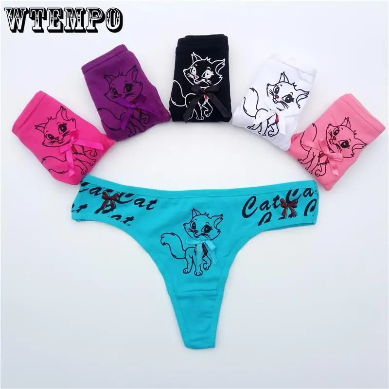 : WTEMPO 6 шт./лот милый рисунок с кошкой нижнее белье шортики для девочек хлопок