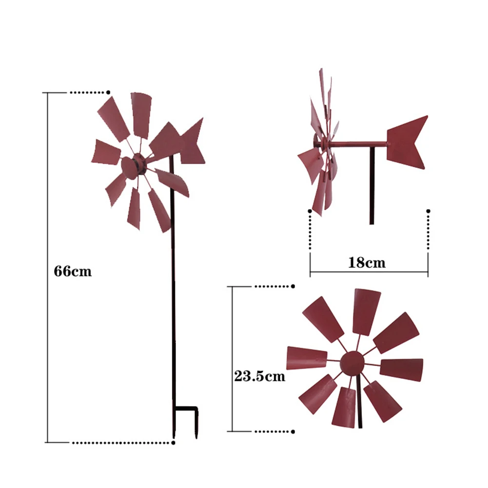 

MultiColor Iron Garden Windmill Durable Pinwheels Metal Wind Spinner Toys for Garden Yard Lawn Decorations Home Decoration