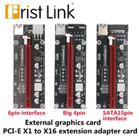 frist link pci e riser card pci express x1 to x16 adapter usb 3 0 cable sata 4pin 6pin power for mining bitcoin miner