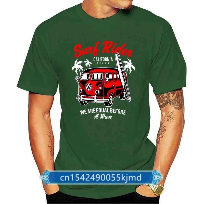 

Summer Cotton Tee Shirt Tee Shirt Surfer Combi Bus Hawaii Beach Vintage Cox Retro Fashion T-shirt