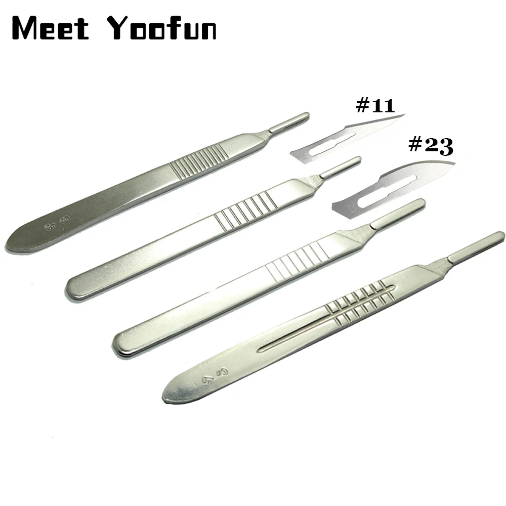 11 шт. / Компл. Нож Скальпеля Лезвие из Углеродистой Стали 23 Хирургические Лезвия DIY
