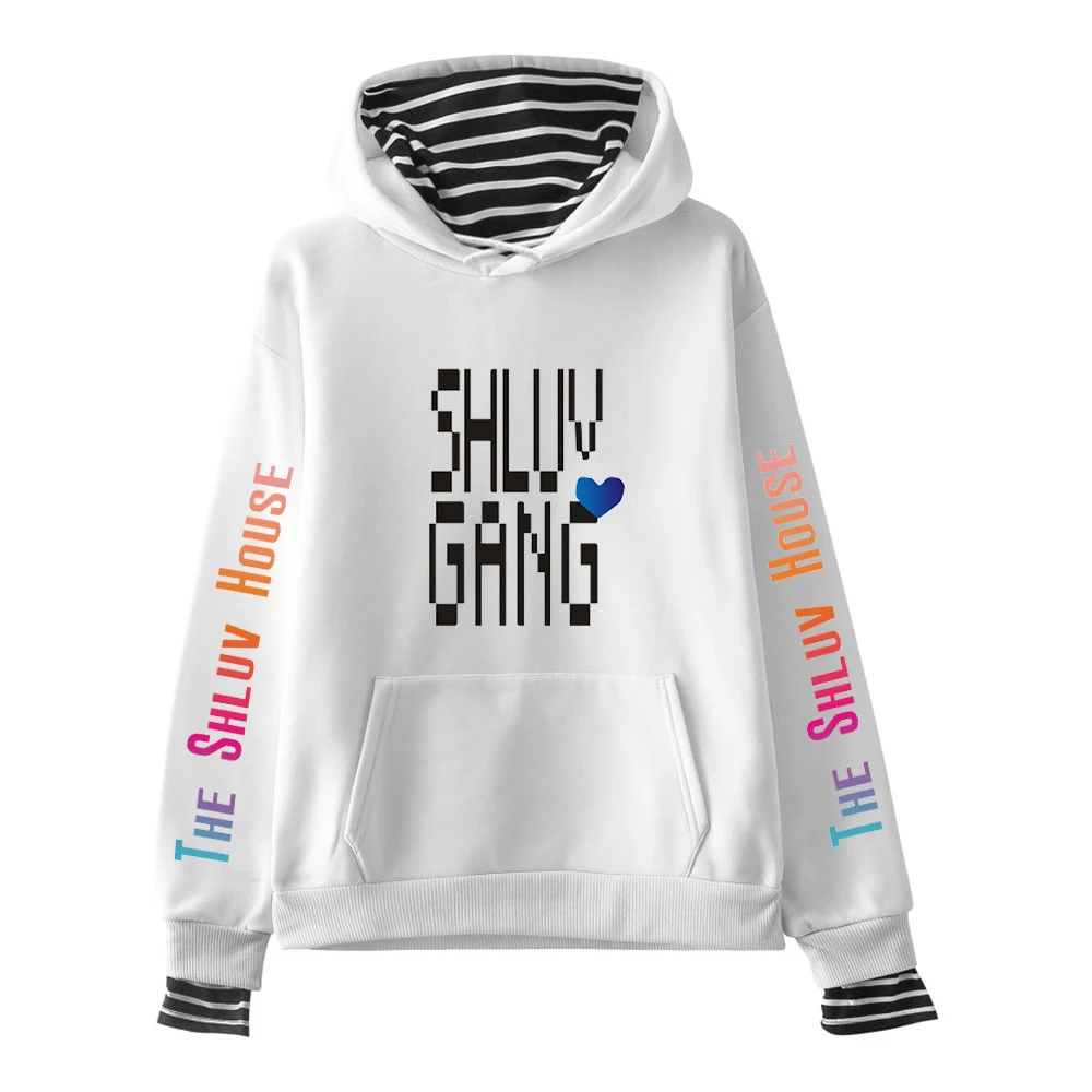 

The Shluv House Hoodie Female Fake Two Piece Women's Hoodies Long Sleeve Harajuku Streetwear Social Media Star Fashion Clothes