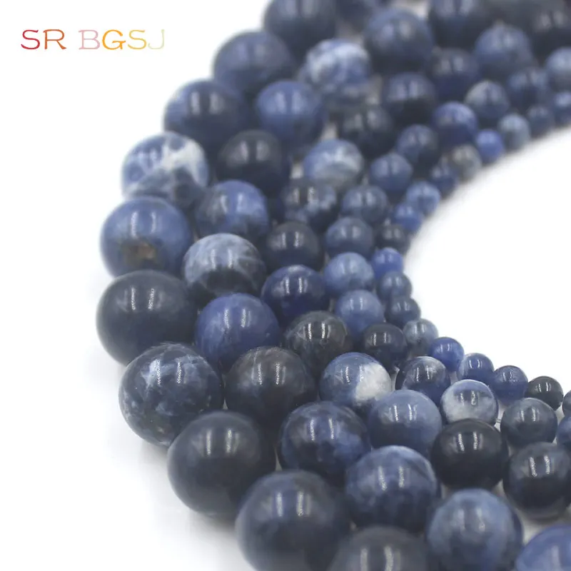 Free shipping Select by Size 4 6 8 10 12mm Factory Price Natural Stone Round Sodalite Loose Craft Beads Jewelry Handwork DIY | Украшения и