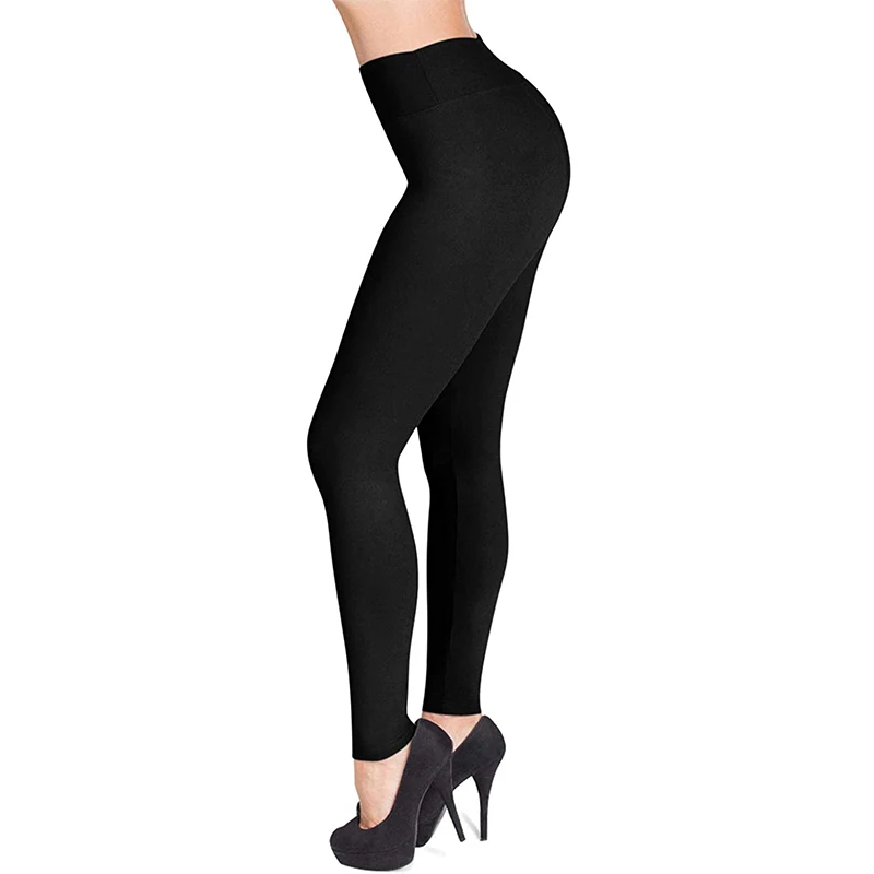 

Women High Waist Cotton Leggings 2021 Fashion Sexy Fitness Black Autumn Winter Warm Pants Push Up Slim Female Casual Leggings
