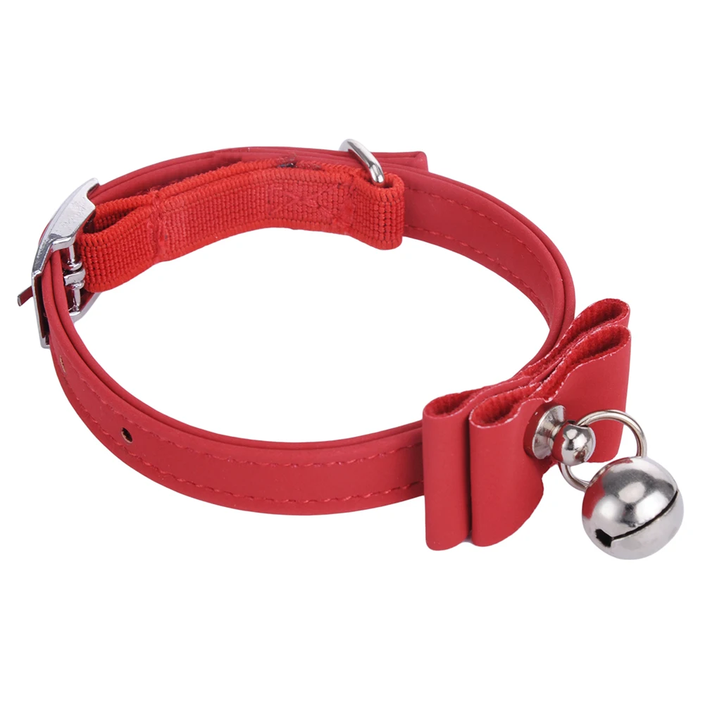 

Adjustable Pet Bell Collar Decorative Bow Tie For Dogs Cats High-Grade Flocking Puppy Bowknot Necklace Pet Supplies
