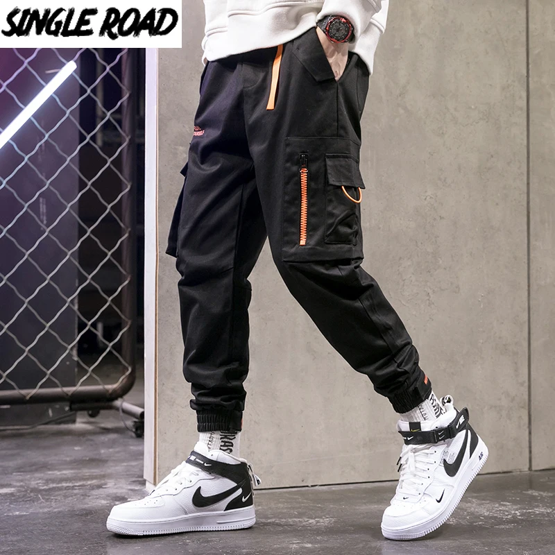 Однодорожные мужские брюки карго мужская мода 2021 с боковыми карманами для бега