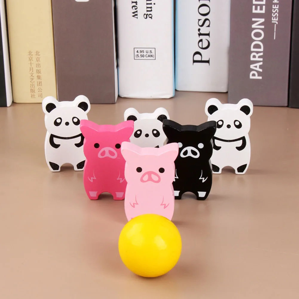 1Set Kids Stacking Blocks Toy Wooden Panda Pig Animal Moon Balance Game Development Educational | Игрушки и хобби