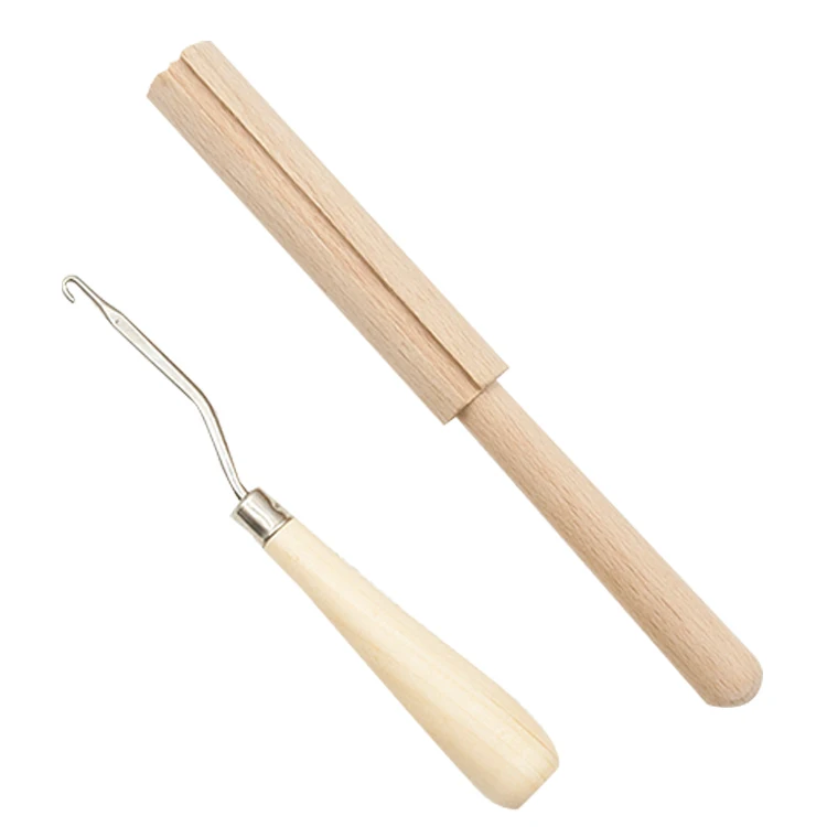 

Деревянный крюк с защелкой резак для пряжи инструмент для гобелен, ковер рукоделие своими руками вышивка поделки декор