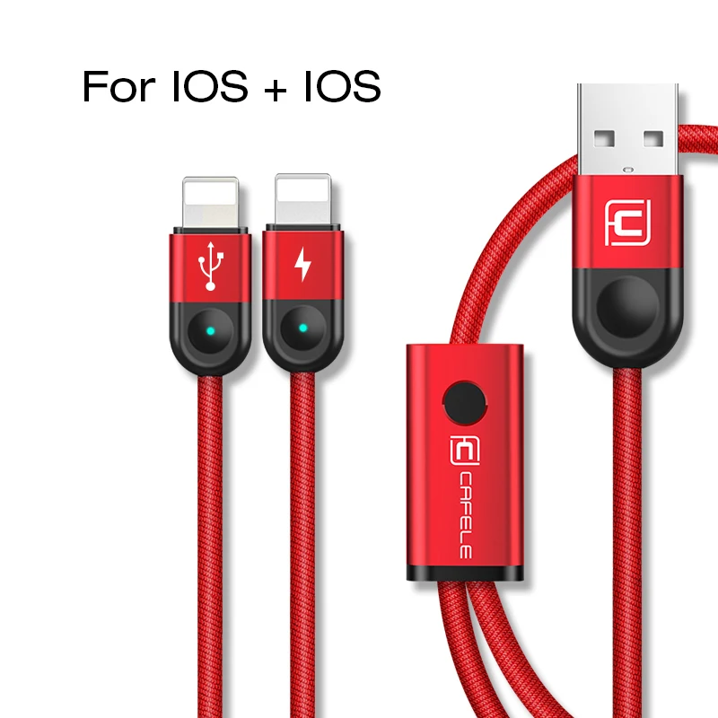 red ios ios CAFELE USB кабель для iPhone кабель usb type C 3A Быстрая зарядка USB C type-C кабель для зарядки телефона 130 см - Цвет: red ios ios