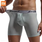 Мужские трусы-боксеры Xiaomi Boxershort, мужские длинные трусы, мужское Спортивное нижнее белье, ледяные шелковые крутые сетчатые боксеры, сексуальные мужские трусы большого размера