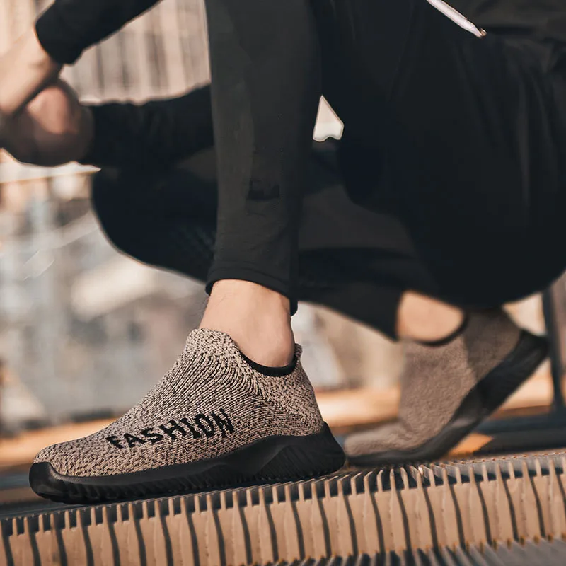Мужские повседневные туфли на плоской подошве модные уличные дышащие слипоны