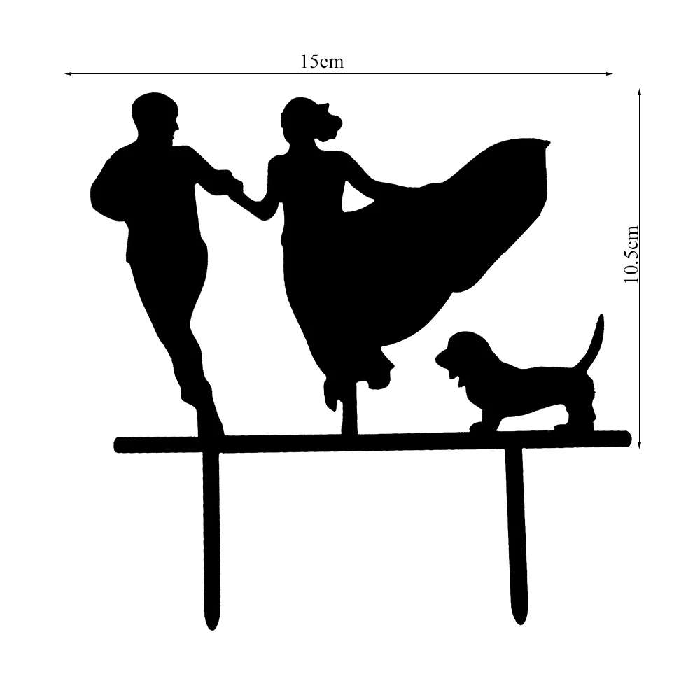 Cake Topper 56 Украшения на свадебный торт, фигурки из черного цвета в виде жениха и невесты Mr Mrs с кошечкой для маленьких собак торт топпера, свадебные Обручение вечерние украшения торта вечерние свадебные сувениры - Цвет: Cake Topper 56