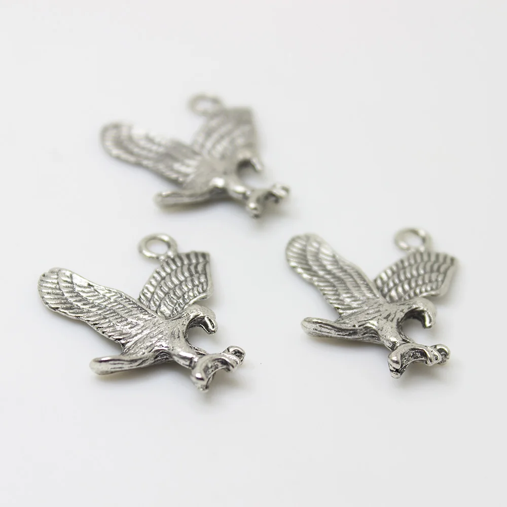 12 шт.-29x28 мм антикварные серебряные подвески Glede в виде животных ястреб Орел для