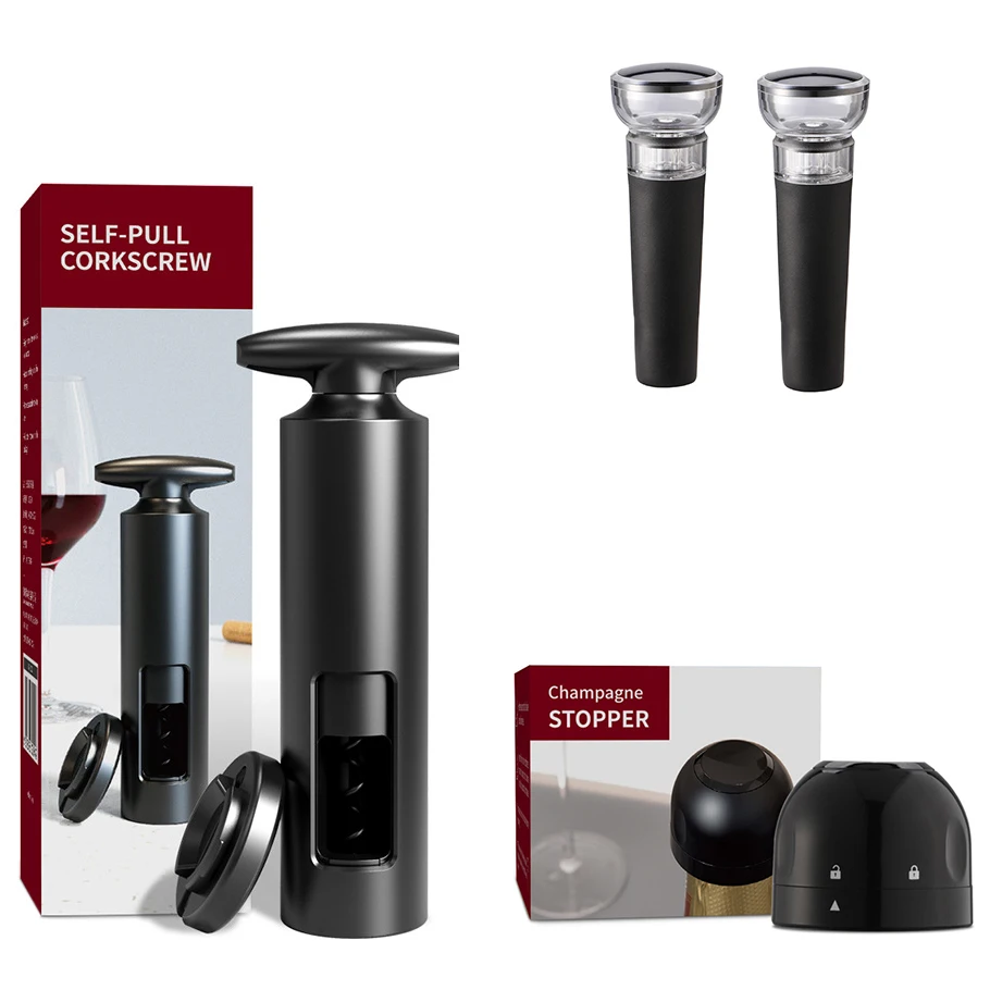 

4Pieces Set Red Wine Manual Bottle Opener Kitchen Tool Sparkling Wine Simple Opener Seahorse Knife Bottle Corkscrew Corks Opener