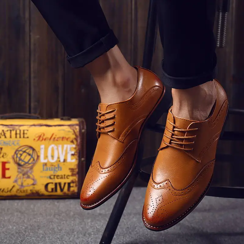 Туфли мужские свадебные на шнуровке классические заостренный носок броги