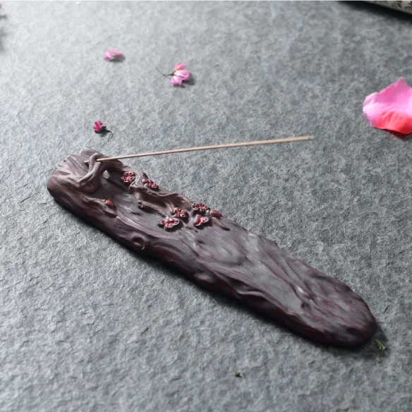 Керамическая курильница в стиле ретро с рисунком цветка сливы|Благовония и