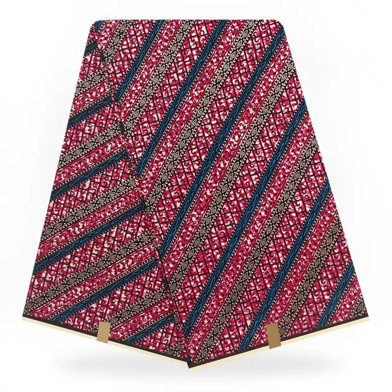 

Guaranteed Quality 6 Yards Cotton African Wax Fabric Stripe Print Ankara Nigerian Real Wax Ghana Pagne For Women Clothes Vintage