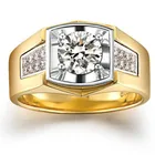 Модное классическое кольцо золотого цвета с круглым Цирконом для женщин и мужчин, ювелирные изделия для свадьбы, помолвки, вечеринки