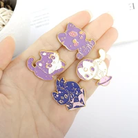 witchcraft crystal wizard cat enamel pins custom magic animals cute brooch lapel badge bag children jewelry wholesale