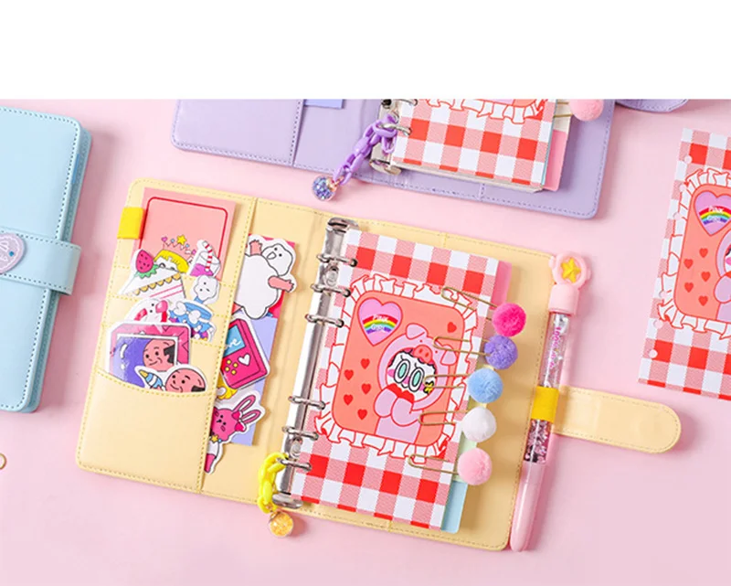 Корейский Блокнот Binder Bullet Journal Set A6 спиральный органайзер для планирования мероприятий сетка записная книжка DIY девушка план путешествия 6 кольцо руководство