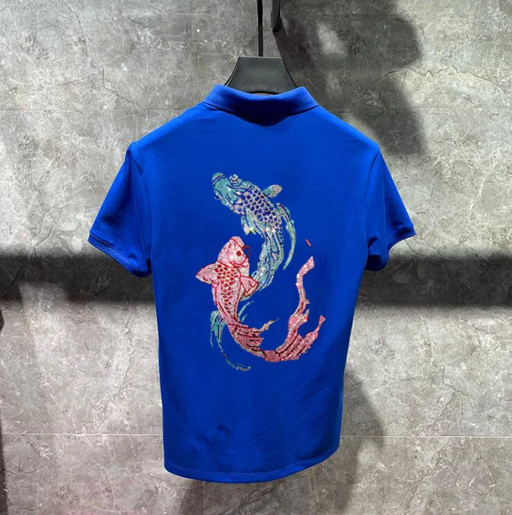

2020 Sport Polo Shirt Men Clothes Short Sleeve Summer Breathable Mens Tops Hot drill Plus Size Tee Shirt Customized Diamond sto