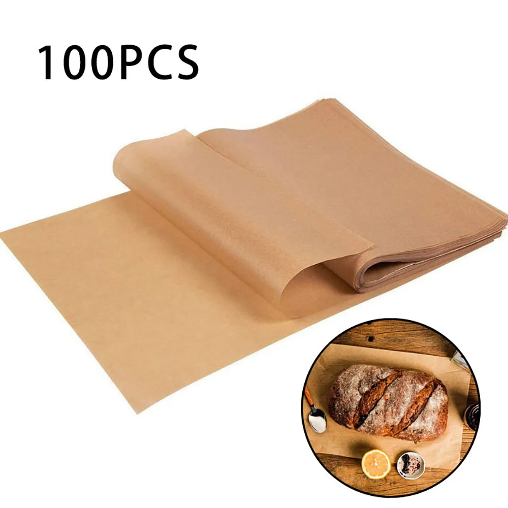 

100 PCS Baking Paper Parchment Paper Sheets Precut Unbleached Baking Paper Non-Stick Baking Bread Pastries Cookies Kitchen Tool