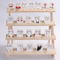 hot selling 234 layers shape wooden earring stand bracelets holder jewellery display organizer whoelsale easy to assemble part