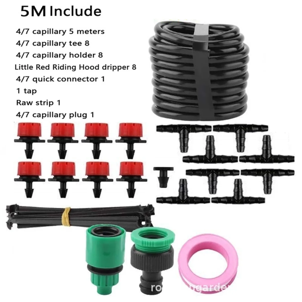 

130ft/40M Drip Irrigation Kit Garden Irrigation System With 1/4" Blank Distribution Tubing Greenhouse Automatic Saving Water
