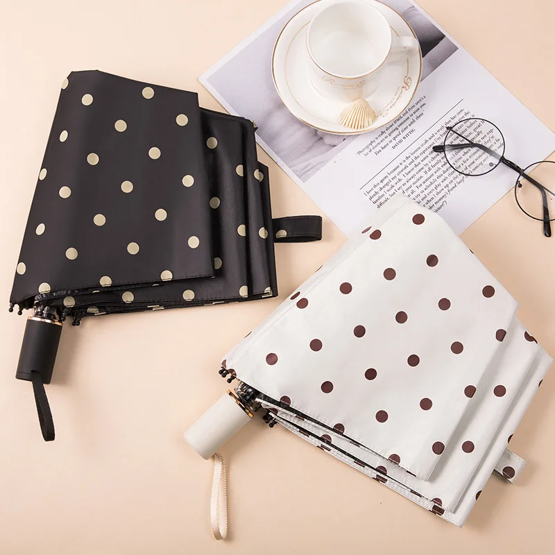 

Wind Resistant Folding Umbrella Rain Women Small Fresh Rainy Windproof Umbrella Clear Rain Dual-use Parasol