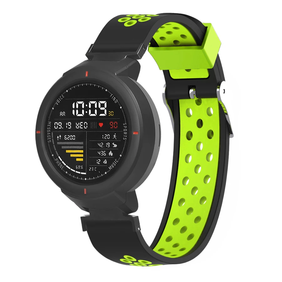 Силиконовый ремешок для смарт часов Amazfit Verge 3 сменный двухцветный браслет Huami