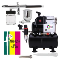 ophir single cylinder piston compressor with air tank extra cooling fan 0 3mm airbrush kit for cake decoration paint ac116005