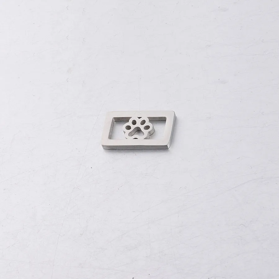 paw steel Fnixtar Прямоугольник Дерево собака Лапа угол подвески-соединители для DIY плетение браслет Изготовление нержавеющая сталь Зеркальная полировка 20 шт./лот - Окраска металла: paw steel