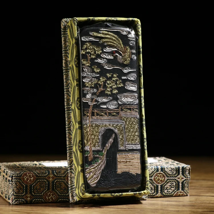 Tanie Chińskie Tradycyjne Tusze Sumi-e Stały Atrament Anhui Stary Hukaiwen Inkstick Atrament Kaligrafii Hui Mo Gui Chang Ye Rui Czarny Kolor