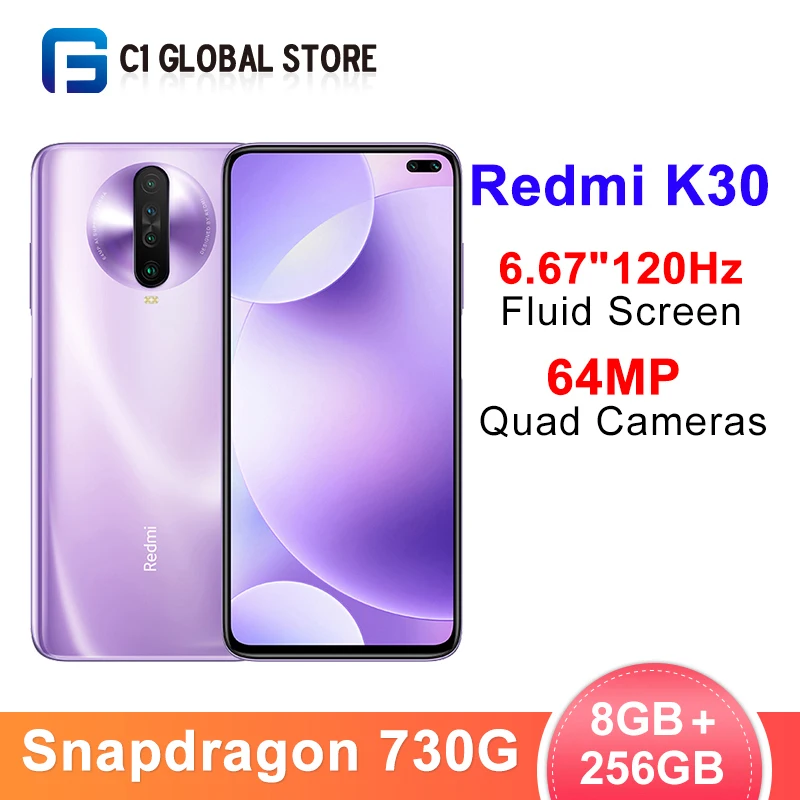 Новейший Смартфон Xiaomi Redmi K30 8 Гб 256 ГБ Восьмиядерный процессор Snapdragon 730G