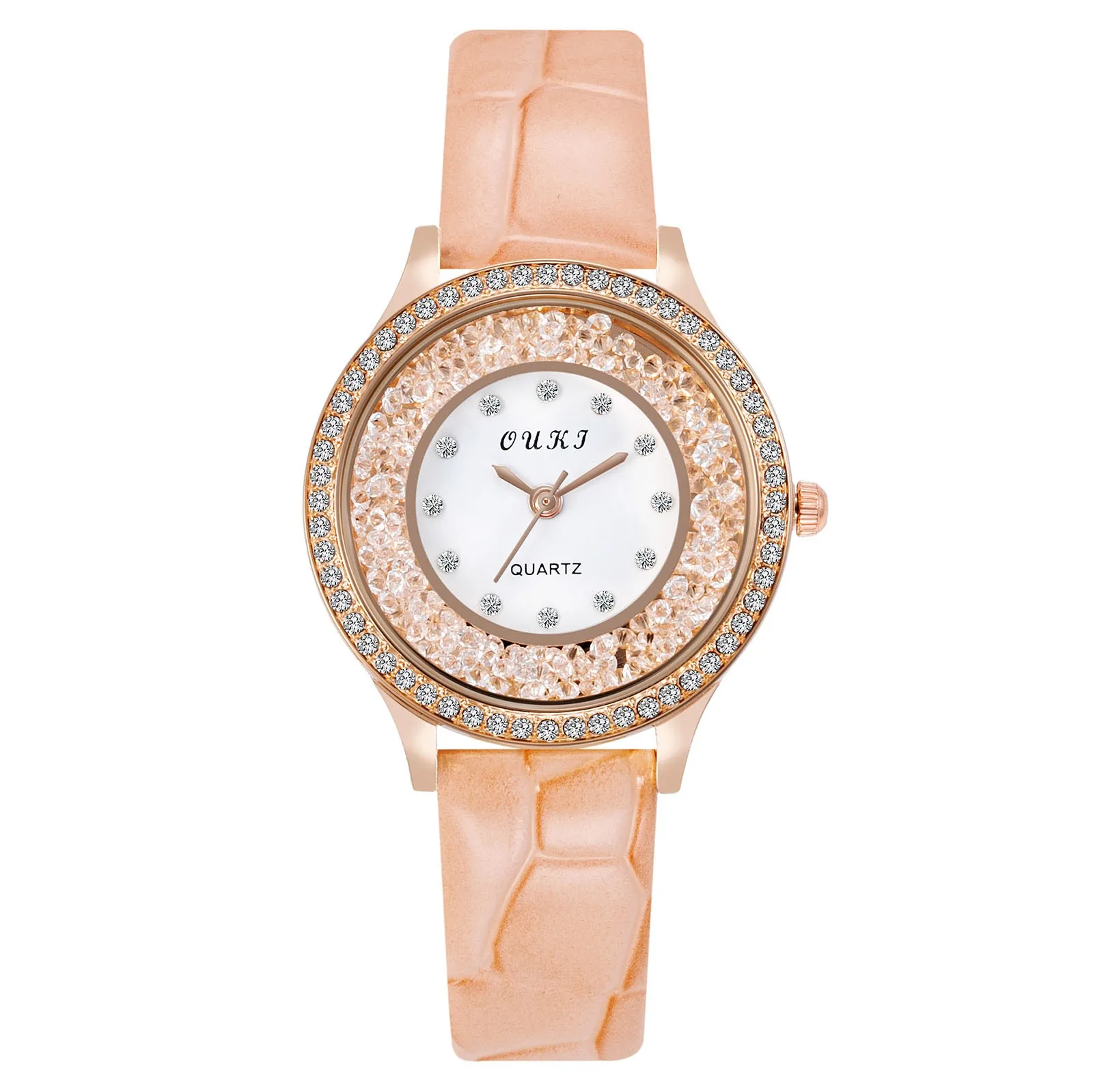 

Women Watch Rhinestone Fashion Exquisite Women Leather Casual Quartz Watch Top Brand Luxury Waterproof Watch Relogio Feminino