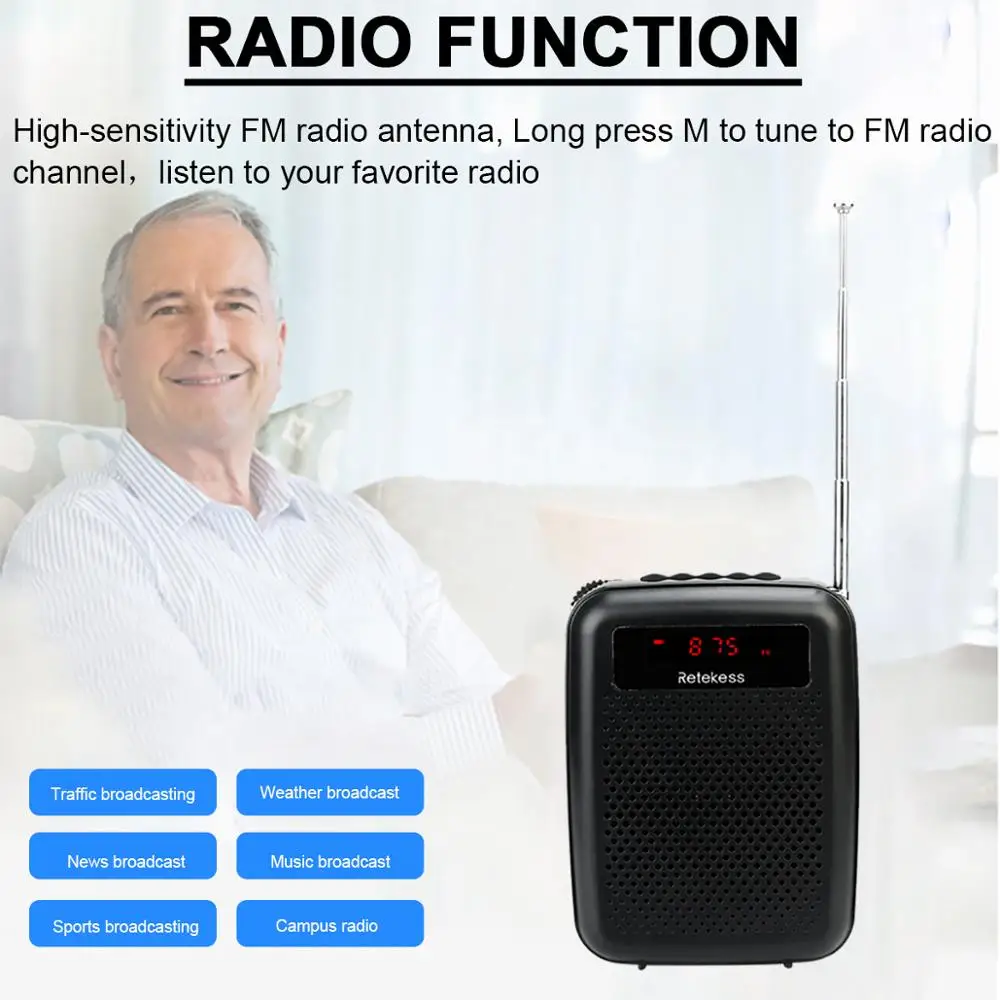 Беспроводной микрофон TR503 + Портативный голосовой усилитель громкоговоритель с FM